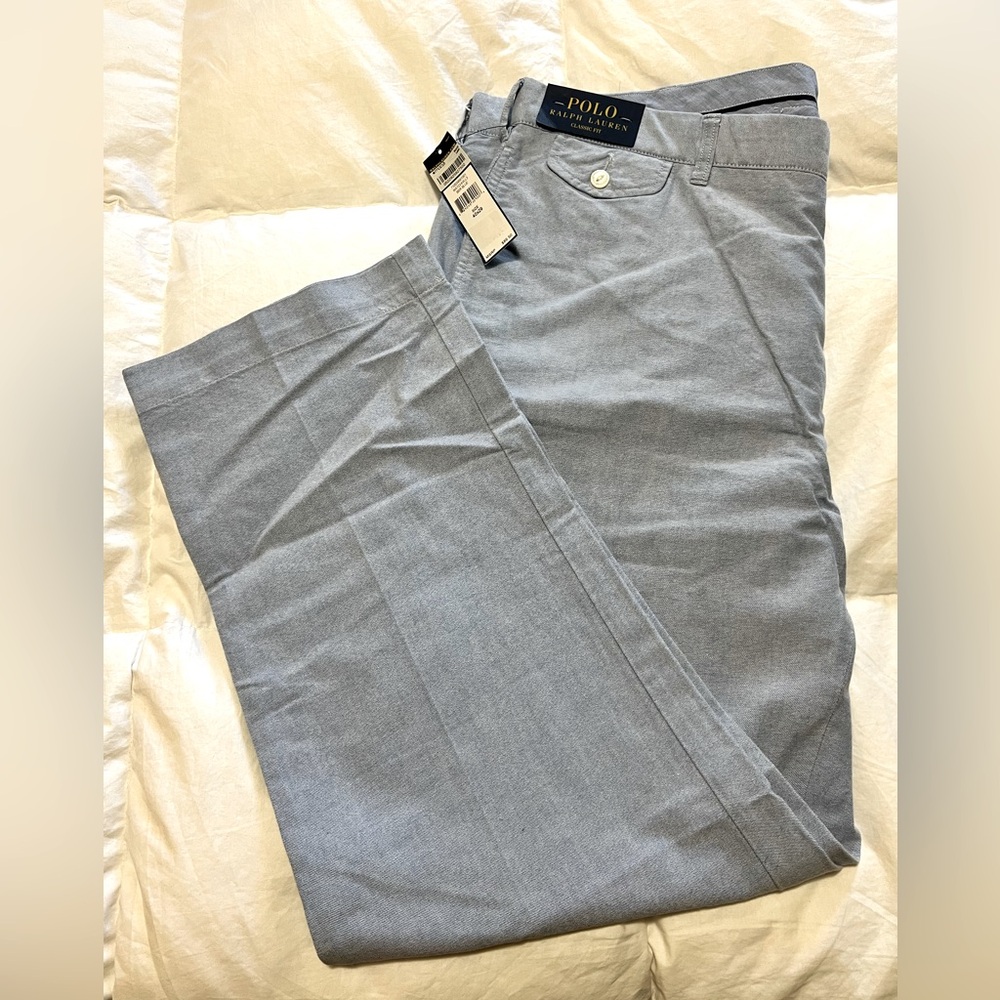 Polo Ralph lauren men’s light blue linen trousers. 40x 29
